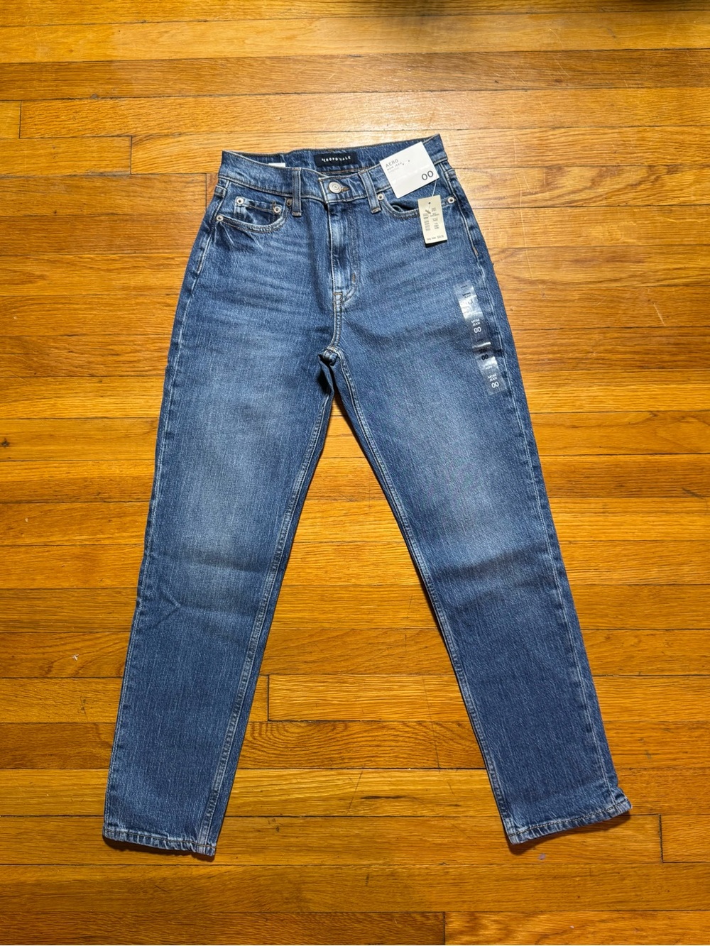 Aeropostale Men's Slim Straight Jeans - Blue Denim